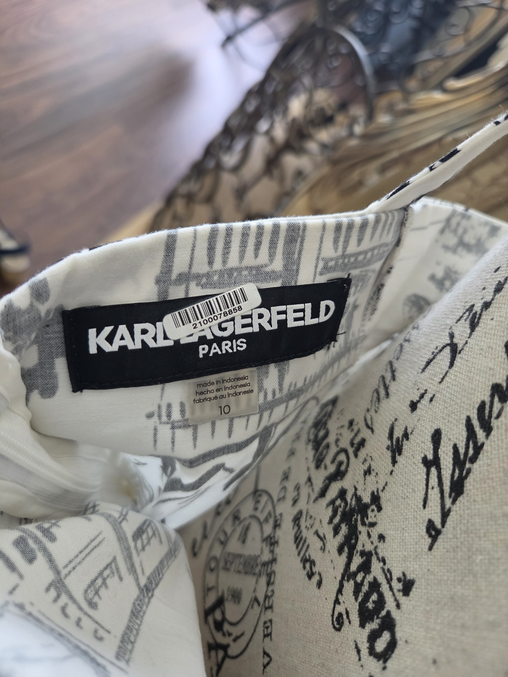 Karl Lagerfeld White Maxi Dress with Black City Print - Picture 7 of 15
